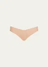 Commando Low-rise Cotton Thong In Beige