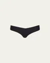 Commando Low-rise Cotton Thong In Black