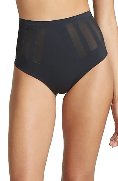 Commando Luxe Control High Waist Shaping Thong In Black