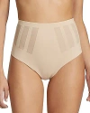 Commando Luxe Control High Waist Shaping Thong In Beige