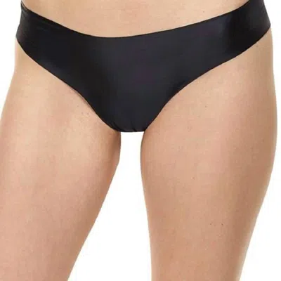 Commando Luxe Satin Thong Panty In Black