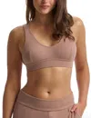 Commando Luxury Rib Bralette In Mushroom In Grey