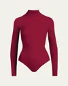 Commando Matte Long-sleeve Turtleneck Bodysuit In Raspberry