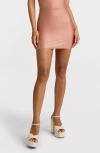 Commando Matte Metallic Micromini Skirt With Shorts Liner In Desert Rose