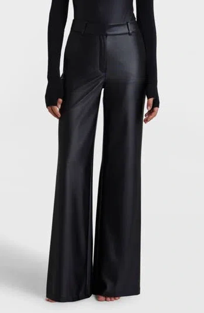 Commando Matte Metallic Wide Leg Pants In Black