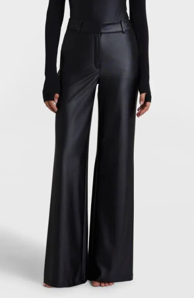 Commando Faux Leather Wide Leg Pant In Black In Oxide