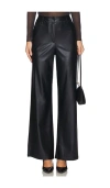 Commando Faux Leather Wide Leg Pant In Black In Black