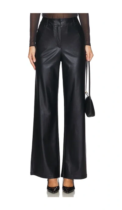 Commando Faux Leather Wide Leg Pant In Black In Oxide