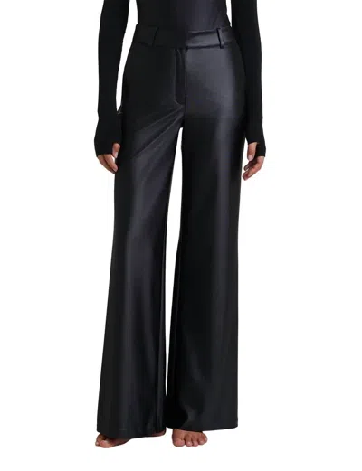 Commando Faux Leather Wide Leg Pant In Black In Oxide