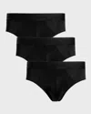 Commando Micro Modal Modern Fit Briefs, Pack Of 3 In Black