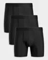 Commando Men & Apos;s 3-pack Microfiber Boxer Briefs In Black