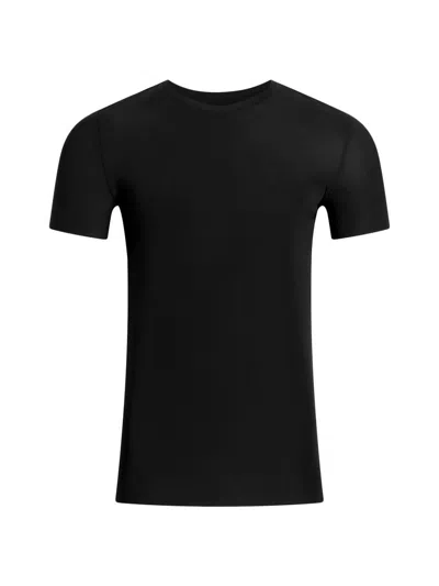 Commando Men's Classic Microfiber Crewneck Undershirt In Black