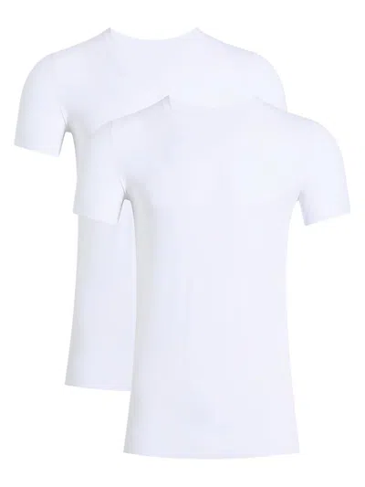 Commando Men's Classic Microfiber V-neck Undershirt 2-pack In White