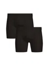 Commando Men's Premier 2-pack Stretch-cotton Boxer Brief Set In Black
