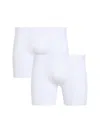 Commando Men's Premier 2-pack Stretch-cotton Boxer Brief Set In White