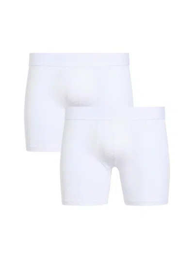 Commando Men's Premier 2-pack Stretch-cotton Boxer Brief Set In White