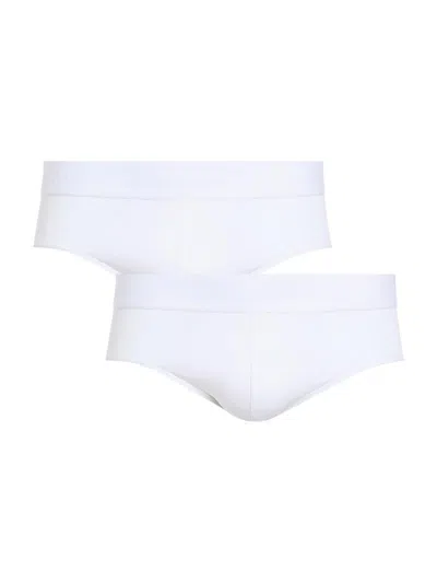 Commando Men's Premier 2-pack Stretch-cotton Brief Set In White