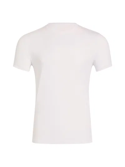 Commando Men's Premier Stretch-cotton Crewneck Undershirt In White
