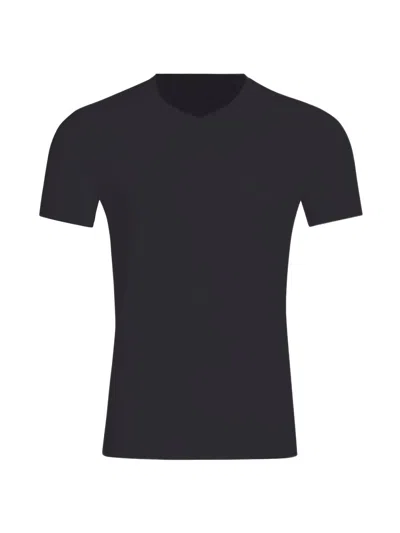 Commando Men's Premier Stretch-cotton V-neck Undershirt In Blue