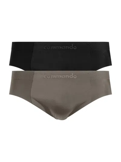 Commando Men's Ultimate Bonded 2-pack Micro-tech Brief Set In Black