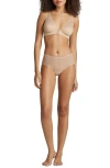Commando Mesh Plunge Underwire Bra In Beige