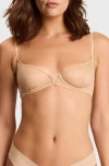 Commando Mesh Underwire Plunge Demi Bra In Neutral