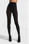 Commando Metallic Rib Semi Opaque Tights In Black
