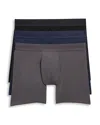 Commando Micro Modal Modern Fit Boxer Briefs, Pack Of 3 In Black/dark Navy/titanium