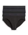 Commando Micro Modal Modern Fit Briefs, Pack Of 3 In Black