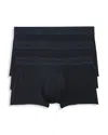 Commando Micro Modal Modern Fit Trunks, Pack Of 3 In Black
