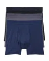 Commando Micro Modal Relaxed Fit Boxer Briefs, Pack Of 3 In Black/dark Navy/titanium