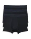 Commando Micro Modal Relaxed Fit Trunks, Pack Of 3 In Black