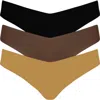 Commando Microfiber Assorted 3-pack Thongs In Multi