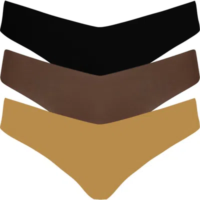 Commando Microfiber Assorted 3-pack Thongs In Multi