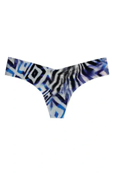 Commando Microfiber Thong In Geo Blue
