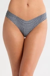Commando Microfiber Thong In Houndstooth Plaid