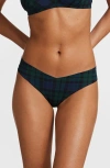 Commando Microfiber Thong In Tartan Plaid