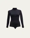 Commando Womens Black Butter Turtleneck Stretch-jersey Bodysuit M In Black