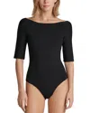 Commando Butter Turtleneck Thong Bodysuit In Black