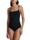 Commando Matte Metallic Cami Bodysuit In Black
