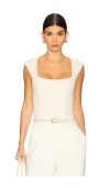 Commando Neoprene Cap Sleeve Bodysuit In Ivory In Ivory