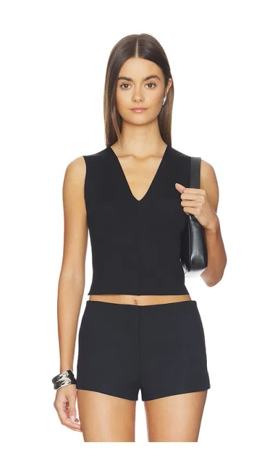 Commando Neoprene Ceo V-neck Shell Top In Black