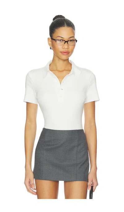 Commando Neoprene Polo Bodysuit In White