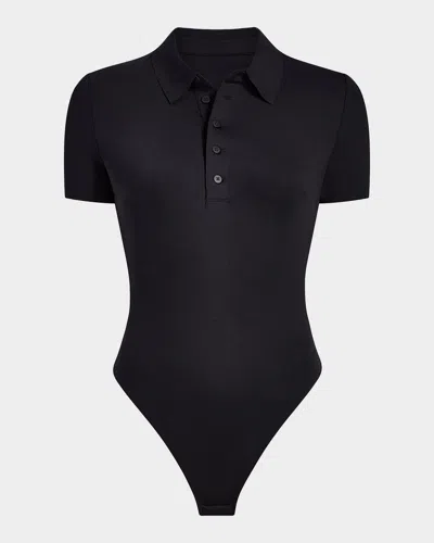 Commando Neoprene Polo Thong Bodysuit In Desert Rose