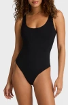 Commando Neoprene Tank Bodysuit In Black