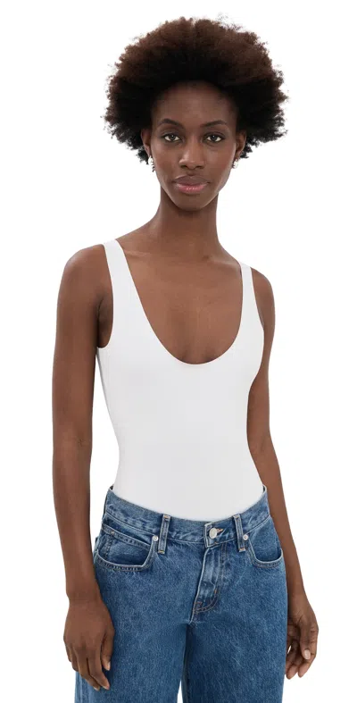 Commando Neoprene Tank Thong Bodysuit White