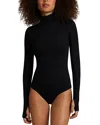 Commando Classic Turtleneck Microfiber Thong Bodysuit In Black