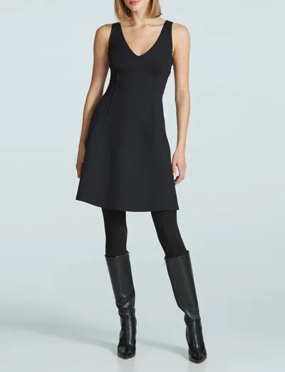 COMMANDO NEOPRENE V NECK FOUNDER DRESS IN BLACK