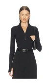 Commando Neoprene Zip Bodysuit In Black