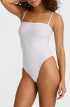 Commando Neoprene Cami Thong Bodysuit White S In Crystal White